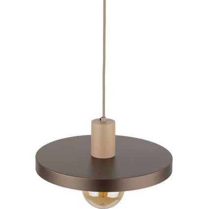 Κρεμαστό φωτιστικό οροφής SILA 1xE27/15W/230V διάμετρος 30 cm καφέ/μπεζ