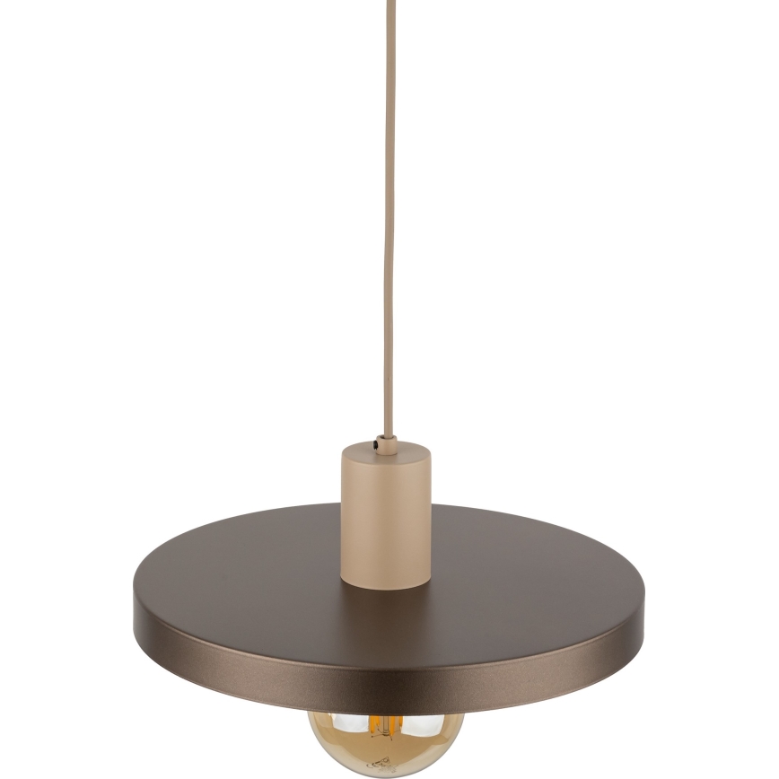 Κρεμαστό φωτιστικό οροφής SILA 1xE27/15W/230V διάμετρος 30 cm καφέ/μπεζ