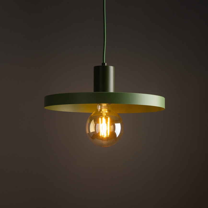 Κρεμαστό φωτιστικό οροφής SILA 1xE27/15W/230V διάμετρος 30 cm πράσινο