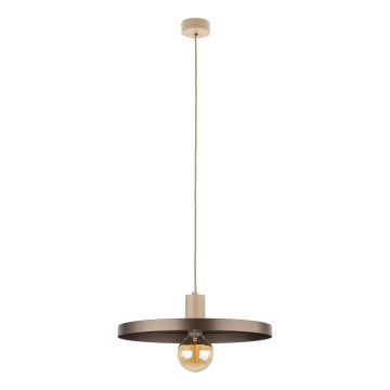 Κρεμαστό φωτιστικό οροφής SILA 1xE27/15W/230V διάμετρος 40 cm καφέ/μπεζ