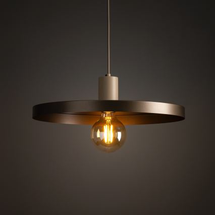Κρεμαστό φωτιστικό οροφής SILA 1xE27/15W/230V διάμετρος 40 cm καφέ/μπεζ