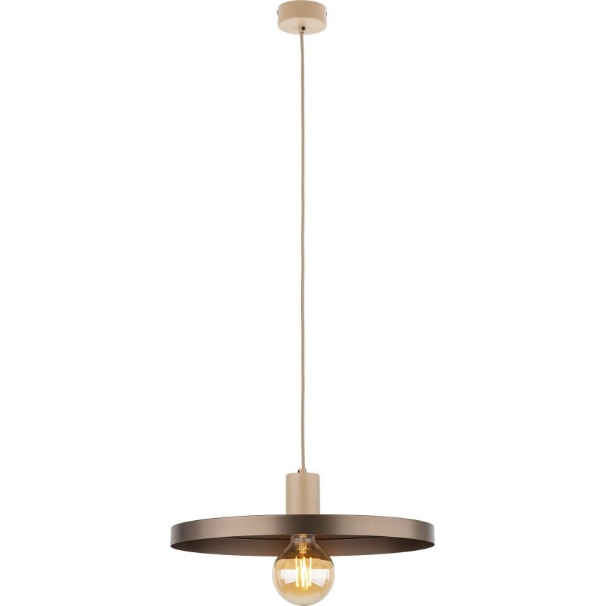 Κρεμαστό φωτιστικό οροφής SILA 1xE27/15W/230V διάμετρος 40 cm καφέ/μπεζ