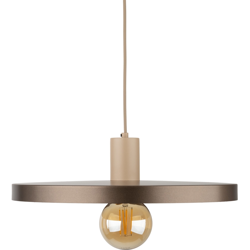Κρεμαστό φωτιστικό οροφής SILA 1xE27/15W/230V διάμετρος 40 cm καφέ/μπεζ