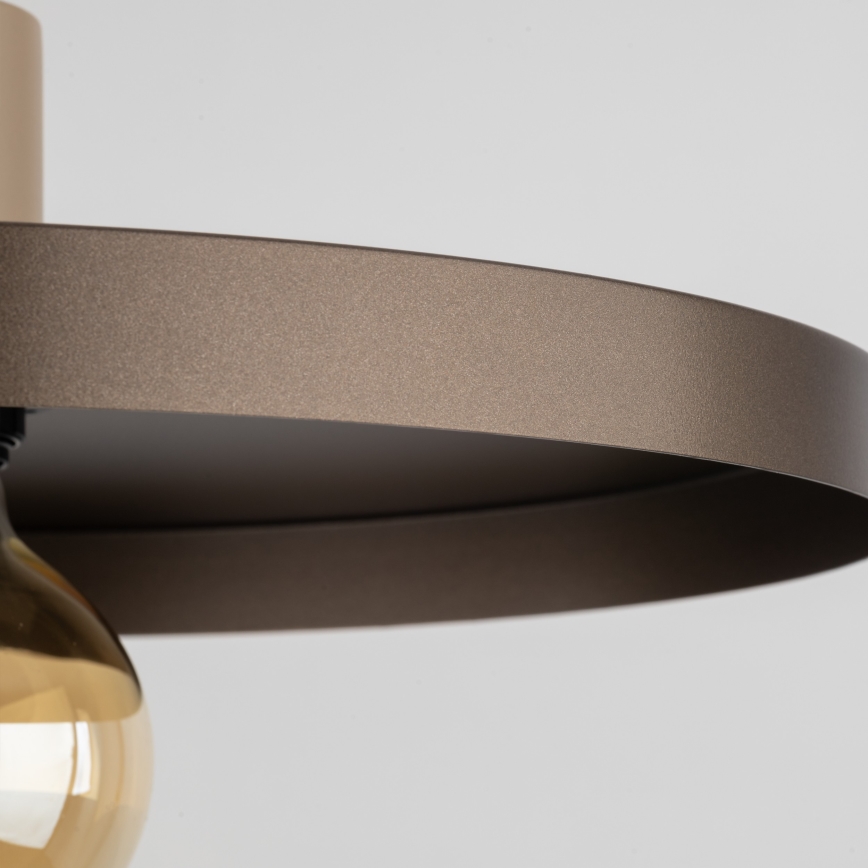 Κρεμαστό φωτιστικό οροφής SILA 1xE27/15W/230V διάμετρος 40 cm καφέ/μπεζ