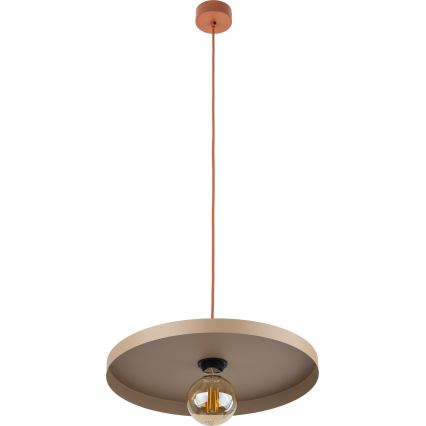 Κρεμαστό φωτιστικό οροφής SILA 1xE27/15W/230V διάμετρος 40 cm μπεζ/τούβλο
