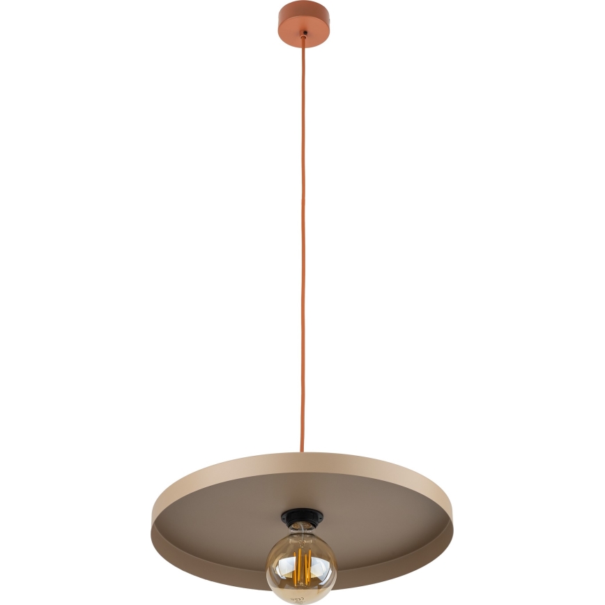 Κρεμαστό φωτιστικό οροφής SILA 1xE27/15W/230V διάμετρος 40 cm μπεζ/τούβλο