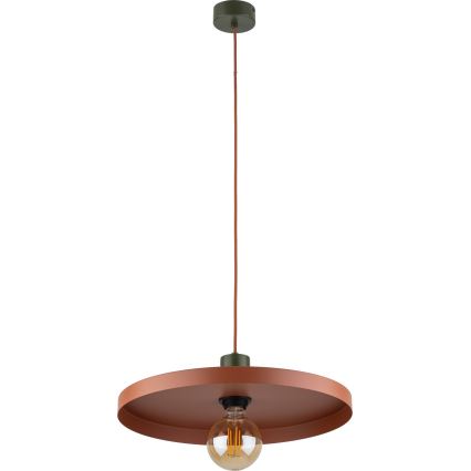 Κρεμαστό φωτιστικό οροφής SILA 1xE27/15W/230V διάμετρος 40 cm τούβλο/πράσινο