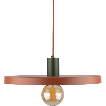 Κρεμαστό φωτιστικό οροφής SILA 1xE27/15W/230V διάμετρος 40 cm τούβλο/πράσινο