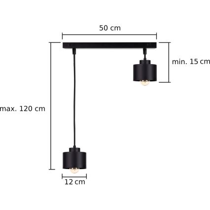 Κρεμαστό φωτιστικό οροφής SIMPLY BLACK 2xE27/60W/230V