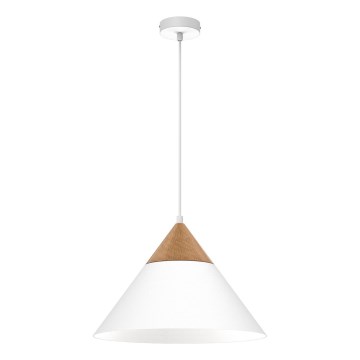 Κρεμαστό φωτιστικό οροφής SINGLE 1xE27/15W/230V λευκό/οξιά