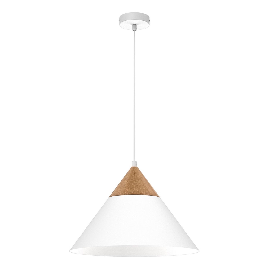 Κρεμαστό φωτιστικό οροφής SINGLE 1xE27/15W/230V λευκό/οξιά