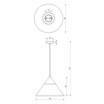 Κρεμαστό φωτιστικό οροφής SINGLE 1xE27/15W/230V μπεζ/οξιά