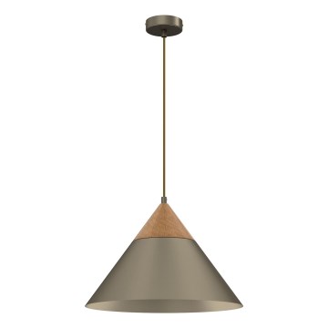 Κρεμαστό φωτιστικό οροφής SINGLE 1xE27/15W/230V ορείχαλκος/οξιά