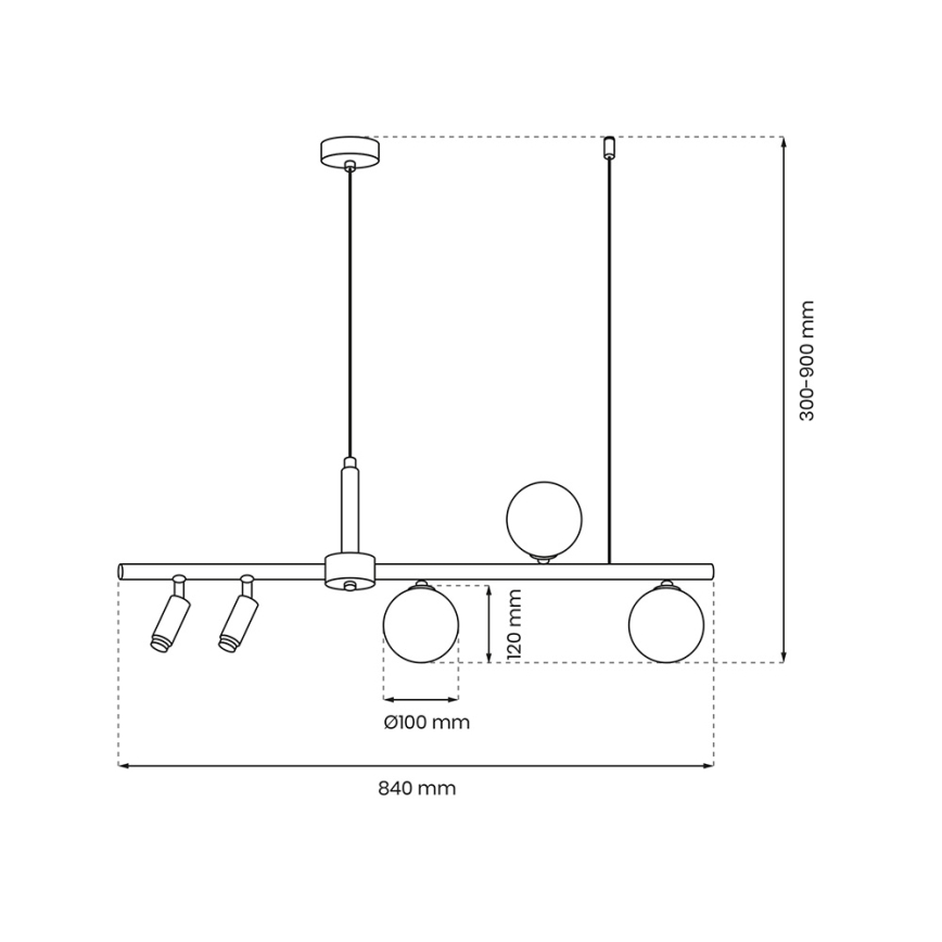 Κρεμαστό φωτιστικό οροφής SIRIO 5xG9/25W/230V μαύρο