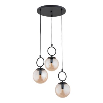 Κρεμαστό φωτιστικό οροφής SITRO 3xE14/10W/230V μαύρο/φιμέ μπεζ