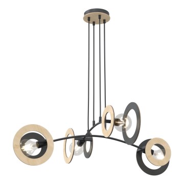 Κρεμαστό φωτιστικό οροφής SKIVA 4xE27/15W/230V μαύρο/μπεζ