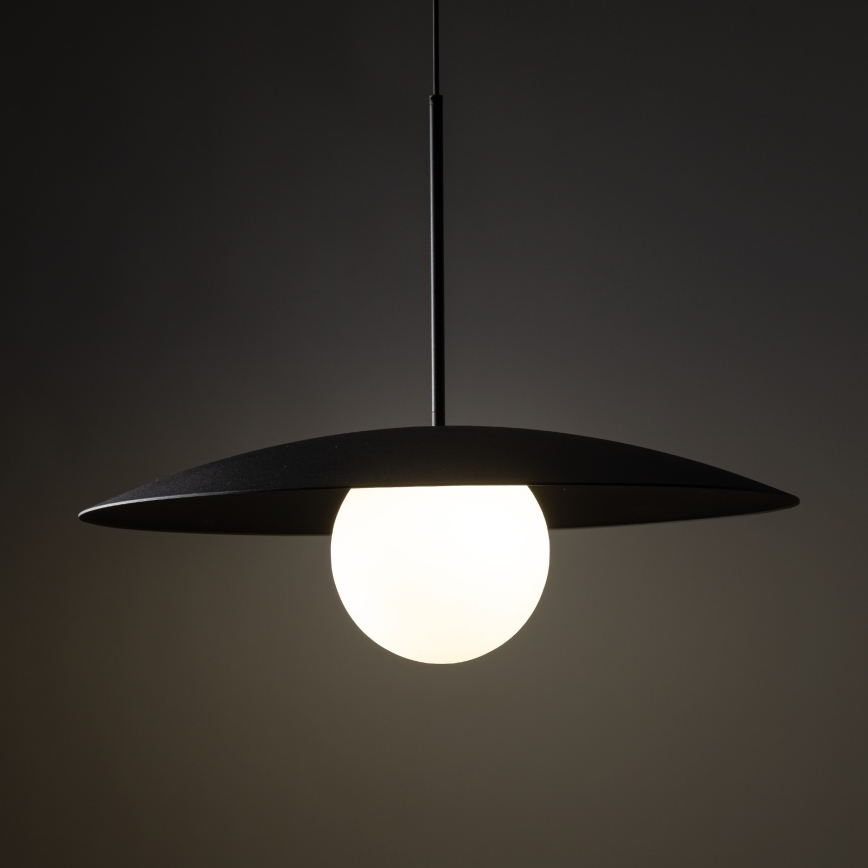 Κρεμαστό φωτιστικό οροφής SLATE 1xE27/15W/230V διάμετρος 65 cm μαύρο