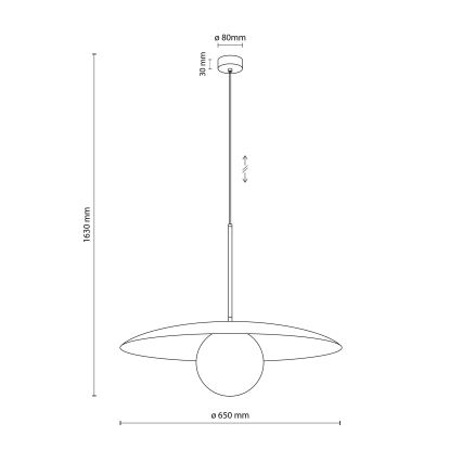 Κρεμαστό φωτιστικό οροφής SLATE 1xE27/15W/230V διάμετρος 65 cm μπεζ