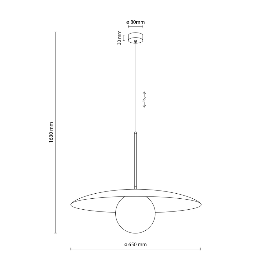 Κρεμαστό φωτιστικό οροφής SLATE 1xE27/15W/230V διάμετρος 65 cm μπεζ
