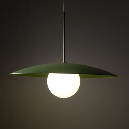 Κρεμαστό φωτιστικό οροφής SLATE 1xE27/15W/230V διάμετρος 65 cm πράσινο