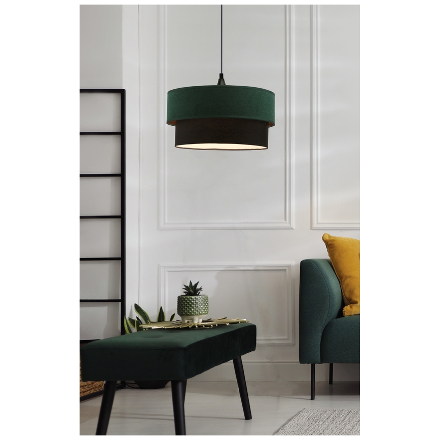 Κρεμαστό φωτιστικό οροφής SOLANTO 1xE27/60W/230V πράσινο/μαύρο