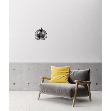 Κρεμαστό φωτιστικό οροφής SOLO BLACK 1xE27/60W230V μαύρο/χρυσό