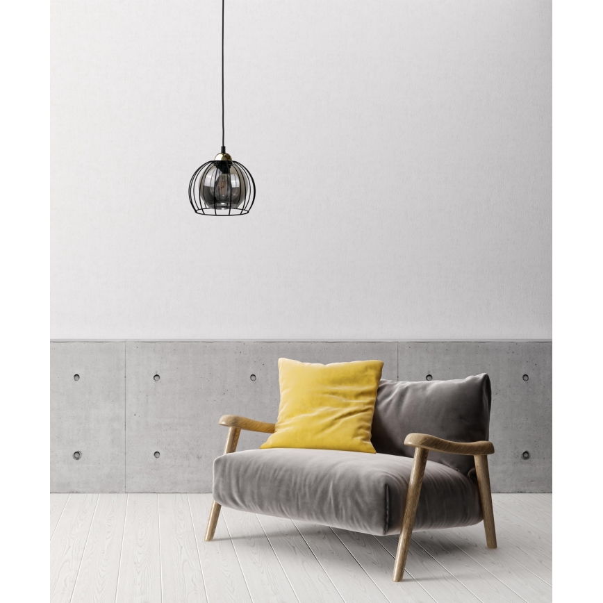 Κρεμαστό φωτιστικό οροφής SOLO BLACK 1xE27/60W230V μαύρο/χρυσό