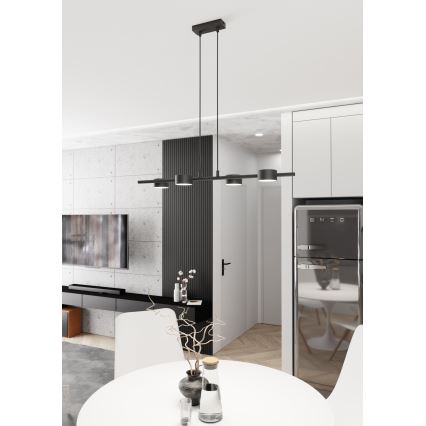 Κρεμαστό φωτιστικό οροφής SORA 4xGX53/12W/230V μαύρο