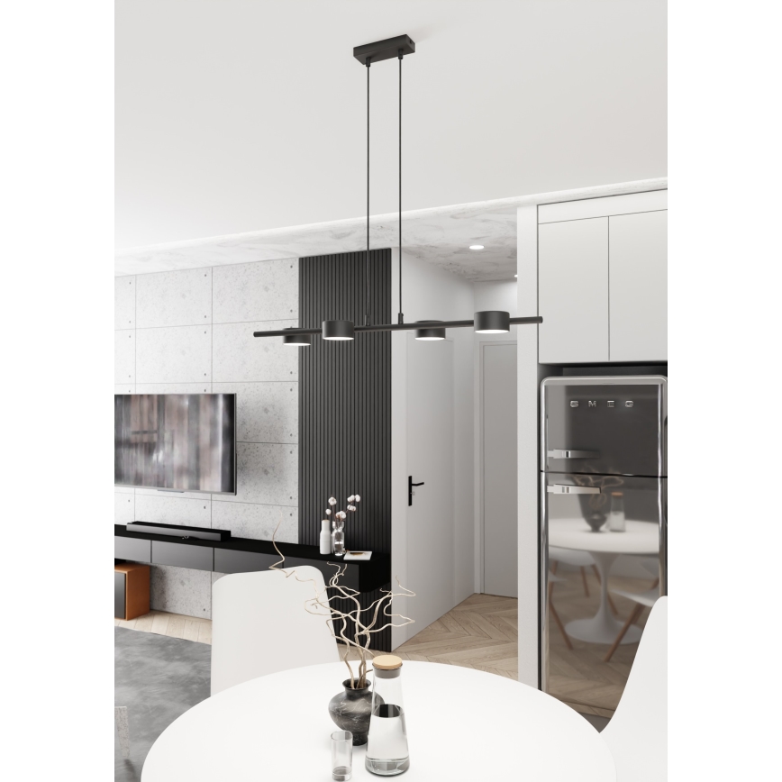 Κρεμαστό φωτιστικό οροφής SORA 4xGX53/12W/230V μαύρο
