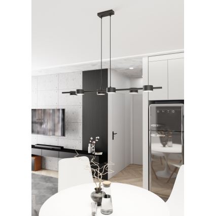 Κρεμαστό φωτιστικό οροφής SORA 6xGX53/12W/230V μαύρο