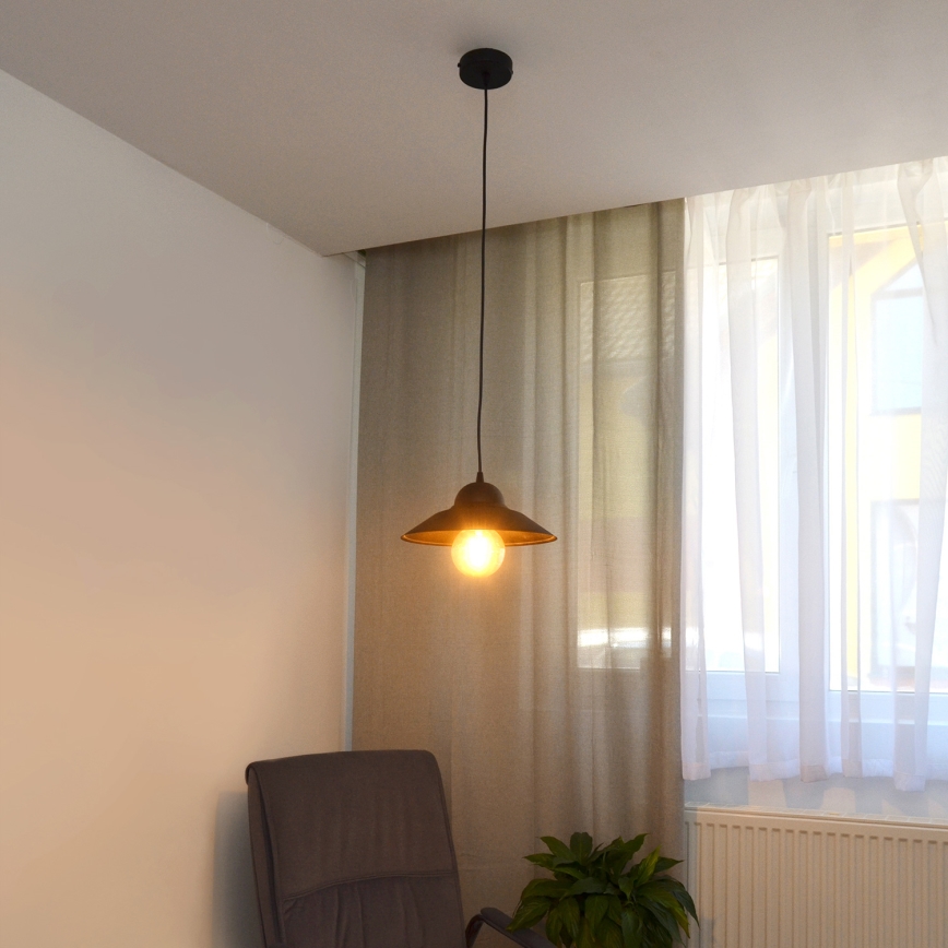 Κρεμαστό φωτιστικό οροφής SORAPIS 1xE27/15W/230V μαύρο