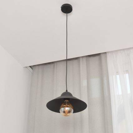 Κρεμαστό φωτιστικό οροφής SORAPIS 1xE27/15W/230V μαύρο