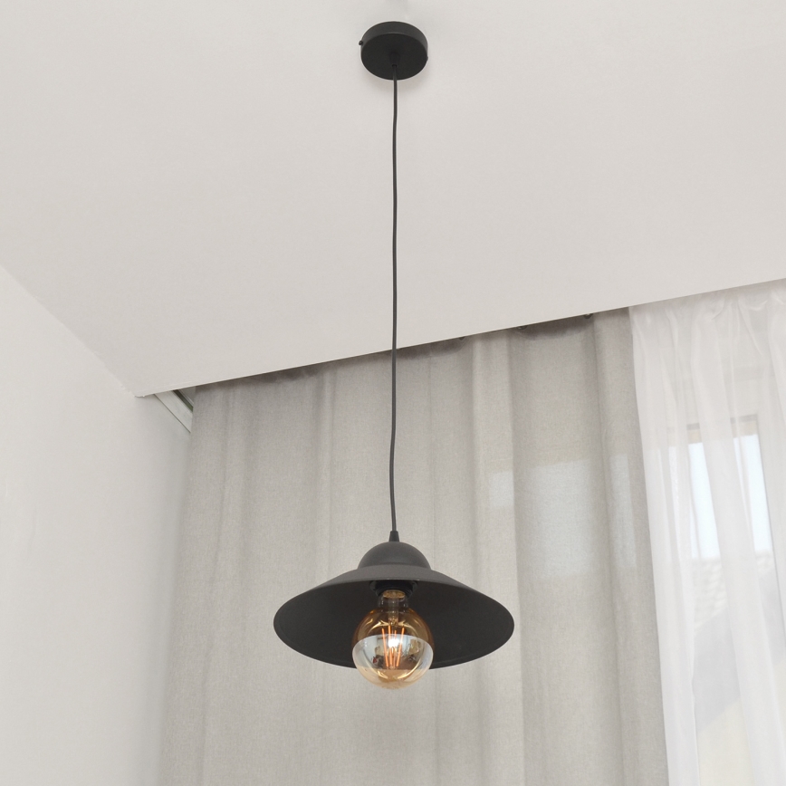 Κρεμαστό φωτιστικό οροφής SORAPIS 1xE27/15W/230V μαύρο
