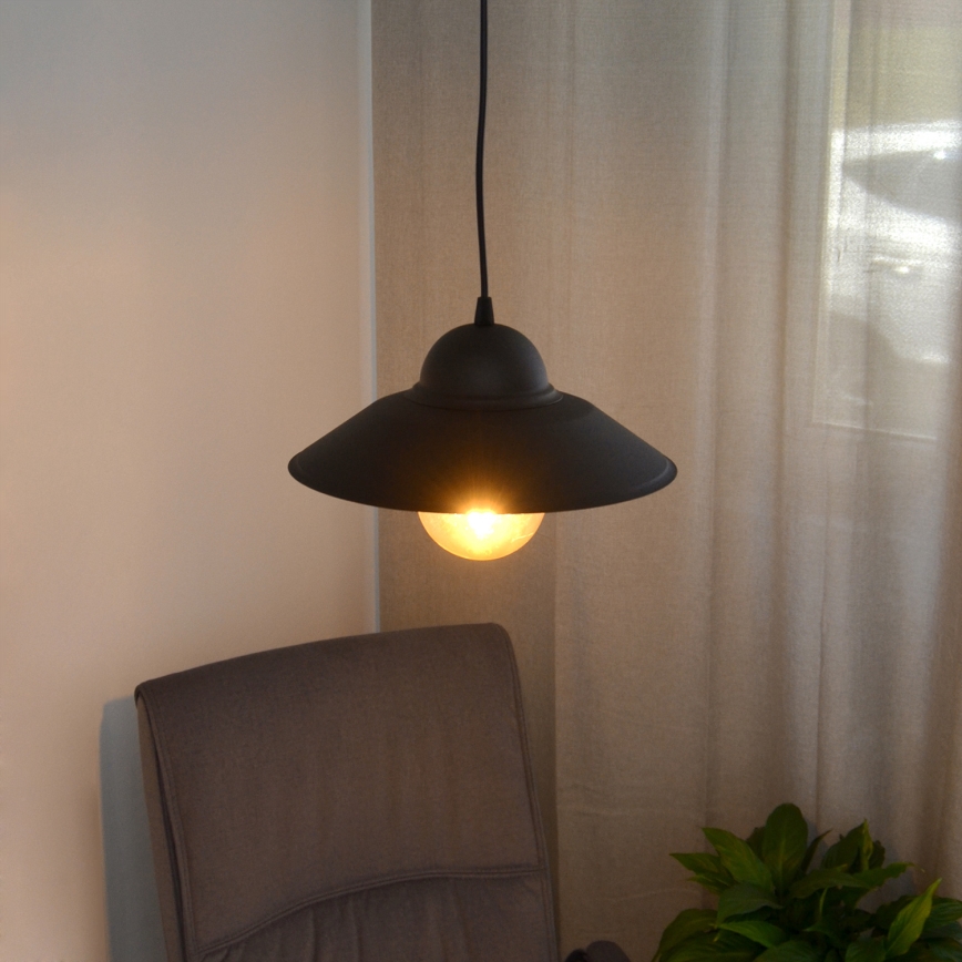 Κρεμαστό φωτιστικό οροφής SORAPIS 1xE27/15W/230V μαύρο