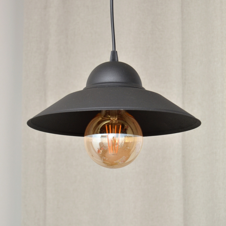 Κρεμαστό φωτιστικό οροφής SORAPIS 1xE27/15W/230V μαύρο