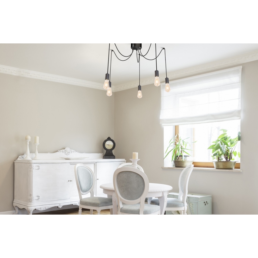 Κρεμαστό φωτιστικό οροφής SPINDEL 5xE27/60W/230V spider