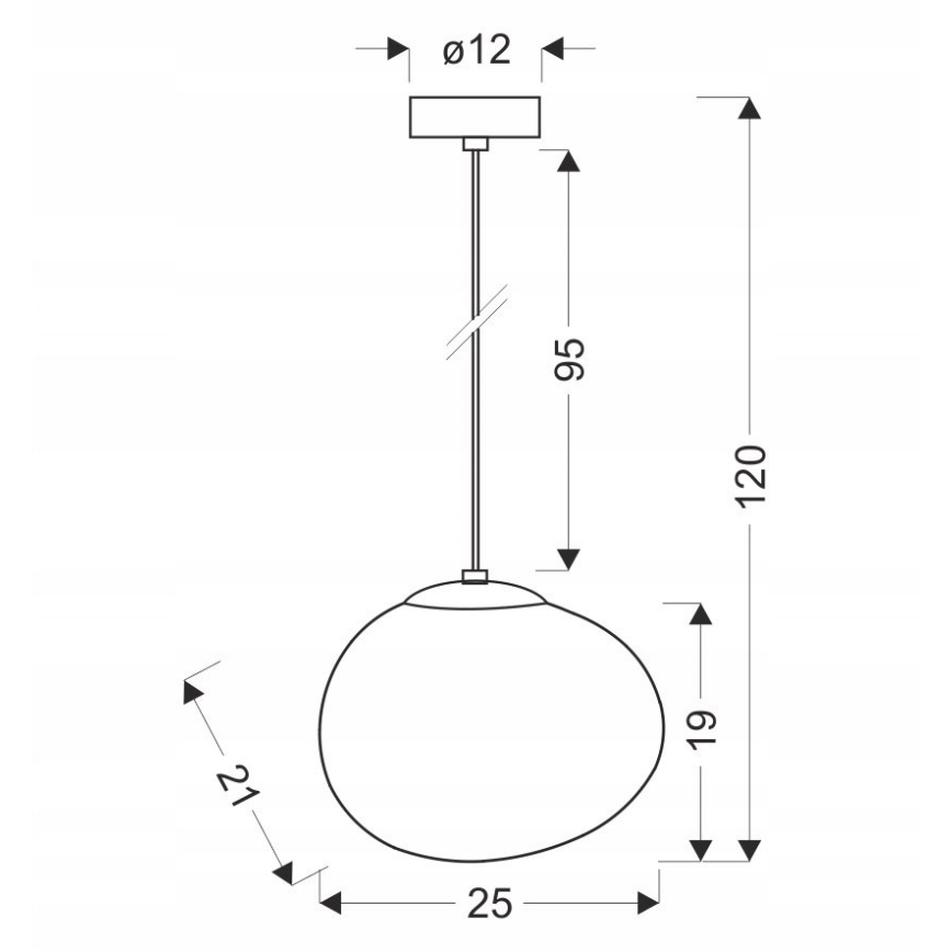 Κρεμαστό φωτιστικό οροφής STONES 1xE27/40W/230V διάμετρος 25 cm