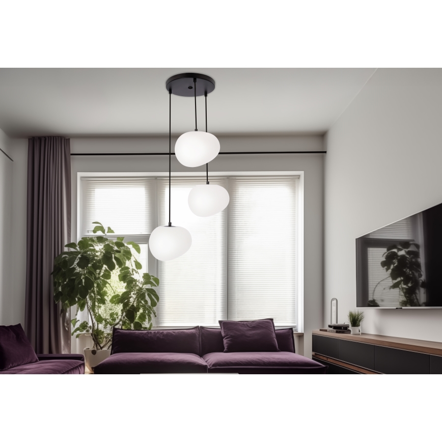 Κρεμαστό φωτιστικό οροφής STONES 3xE27/40W/230V
