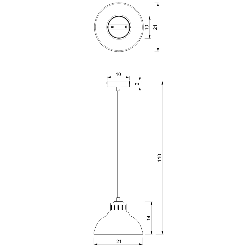 Κρεμαστό φωτιστικό οροφής SVEN 1xE27/15W/230V μαύρο
