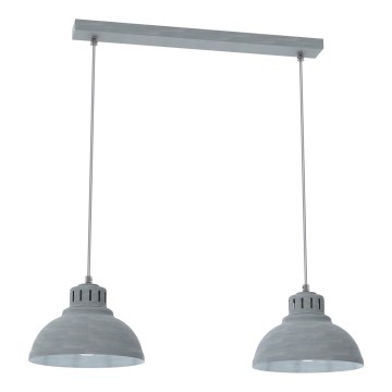 Κρεμαστό φωτιστικό οροφής SVEN 2xE27/15W/230V γκρι