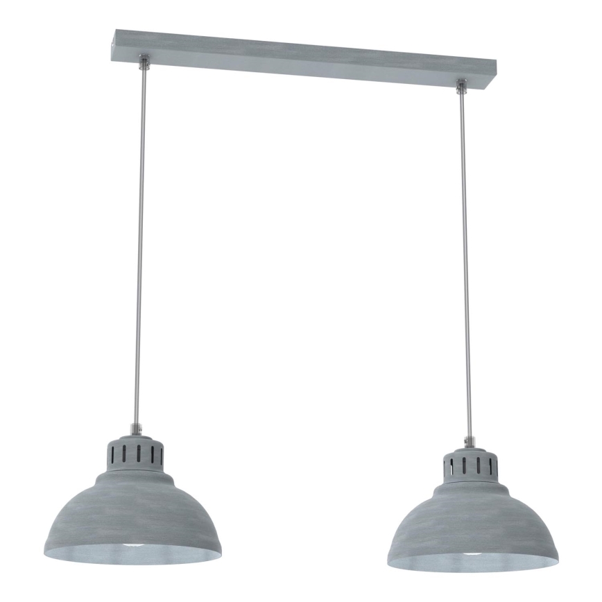 Κρεμαστό φωτιστικό οροφής SVEN 2xE27/15W/230V γκρι