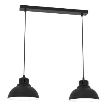 Κρεμαστό φωτιστικό οροφής SVEN 2xE27/15W/230V μαύρο