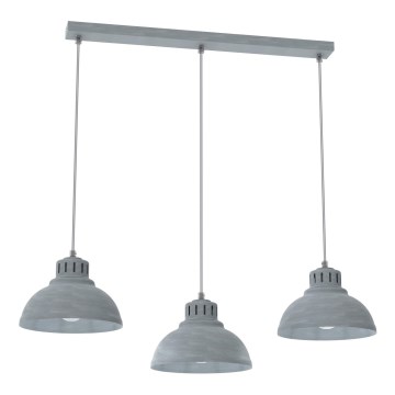 Κρεμαστό φωτιστικό οροφής SVEN 3xE27/15W/230V γκρι