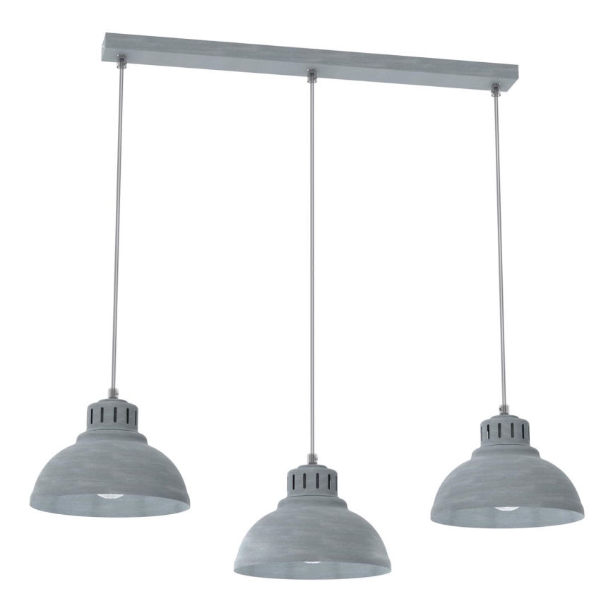 Κρεμαστό φωτιστικό οροφής SVEN 3xE27/15W/230V γκρι