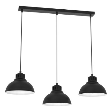 Κρεμαστό φωτιστικό οροφής SVEN 3xE27/15W/230V μαύρο