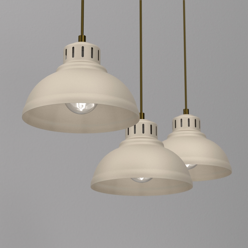 Κρεμαστό φωτιστικό οροφής SVEN 3xE27/15W/230V μπεζ