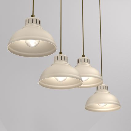 Κρεμαστό φωτιστικό οροφής SVEN 4xE27/15W/230V μπεζ