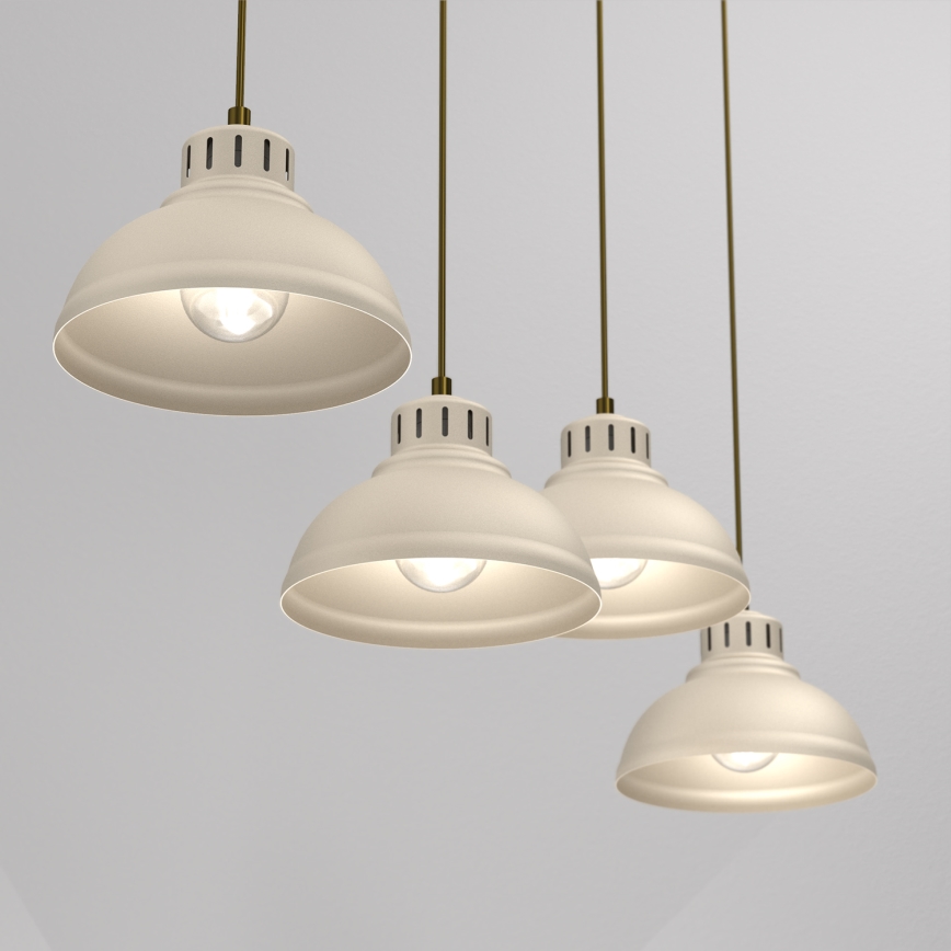 Κρεμαστό φωτιστικό οροφής SVEN 4xE27/15W/230V μπεζ