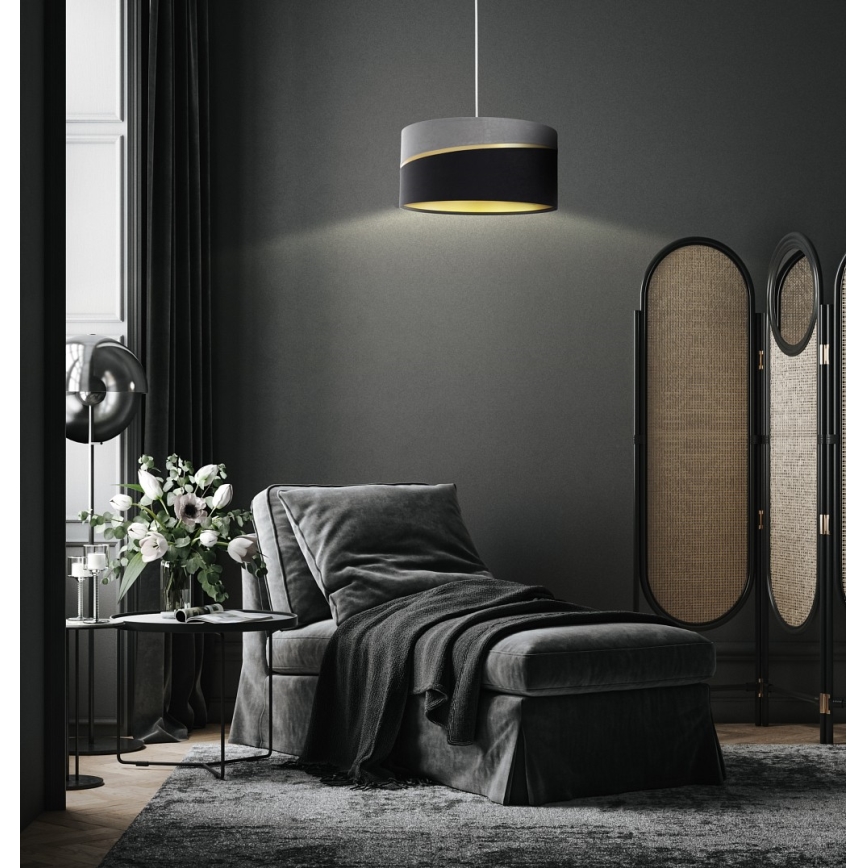 Κρεμαστό φωτιστικό οροφής SWING 1xE27/60W/230V μαύρο/γκρι/χρυσαφί