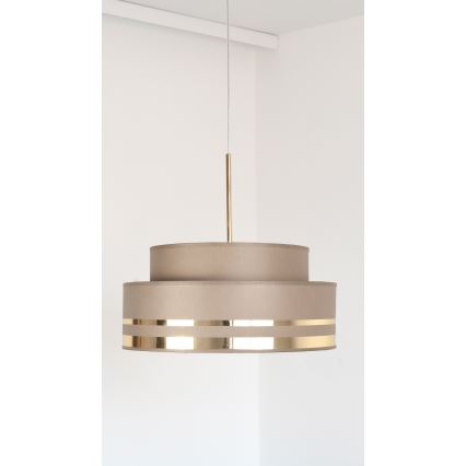 Κρεμαστό φωτιστικό οροφής TAMI 1xE27/60W/230V διάμετρος 40 cm καφέ/χρυσό